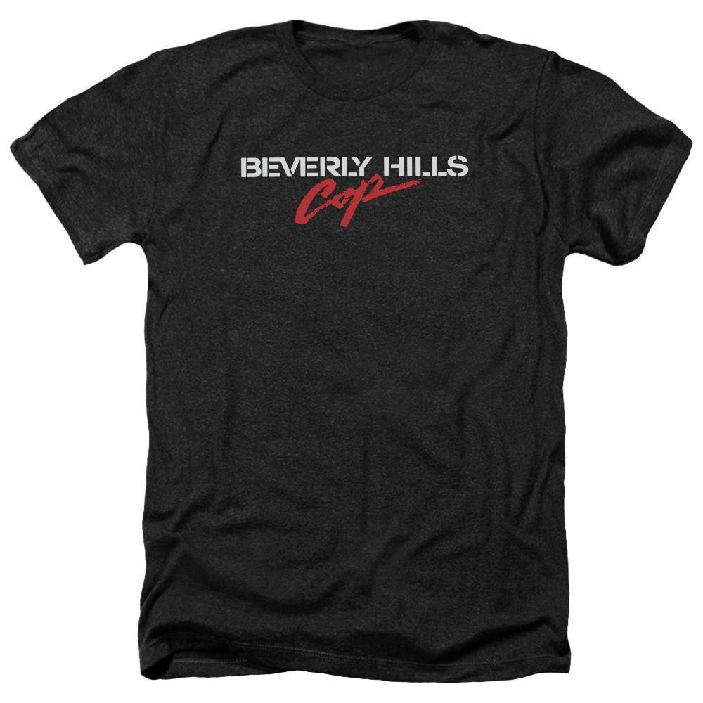 Beverly Hills Cop Logo Adult Heather T-Shirt Black